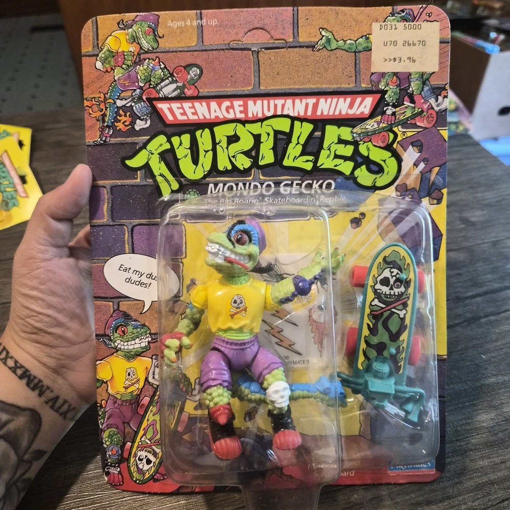 Vintage 1990 TMNT Mondo Gecko Action Figure Factory Sealed Playmates #5106...